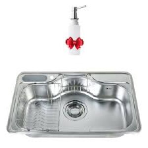 حوض المطبخ الكورى 82 × 50 سم بالصرف و المشتملات HENZ KOREA إستانلس Made In Korea